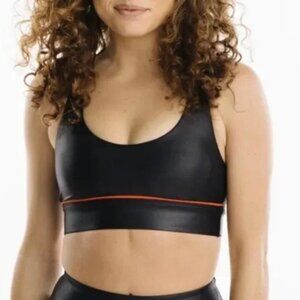 X-Small ZYIA Black Metallic Sweetheart Sports Bra - New With Tags